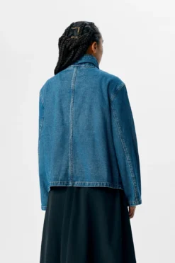 Tilla Gro L/S Denimjakke - Medium blå denim
