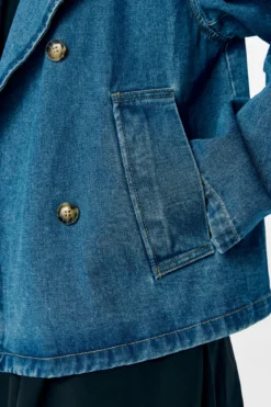 Tilla Gro L/S Denimjakke - Medium blå denim