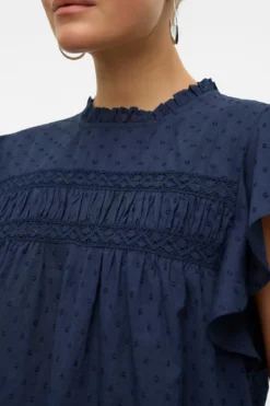 Trine Lace Top - Navy