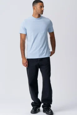 T-shirt Med Lomme - Lyseblå