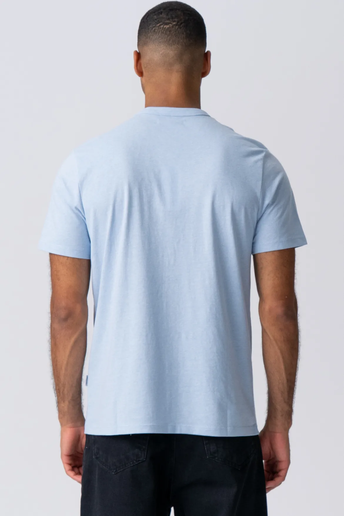 T-shirt Med Lomme - Lyseblå