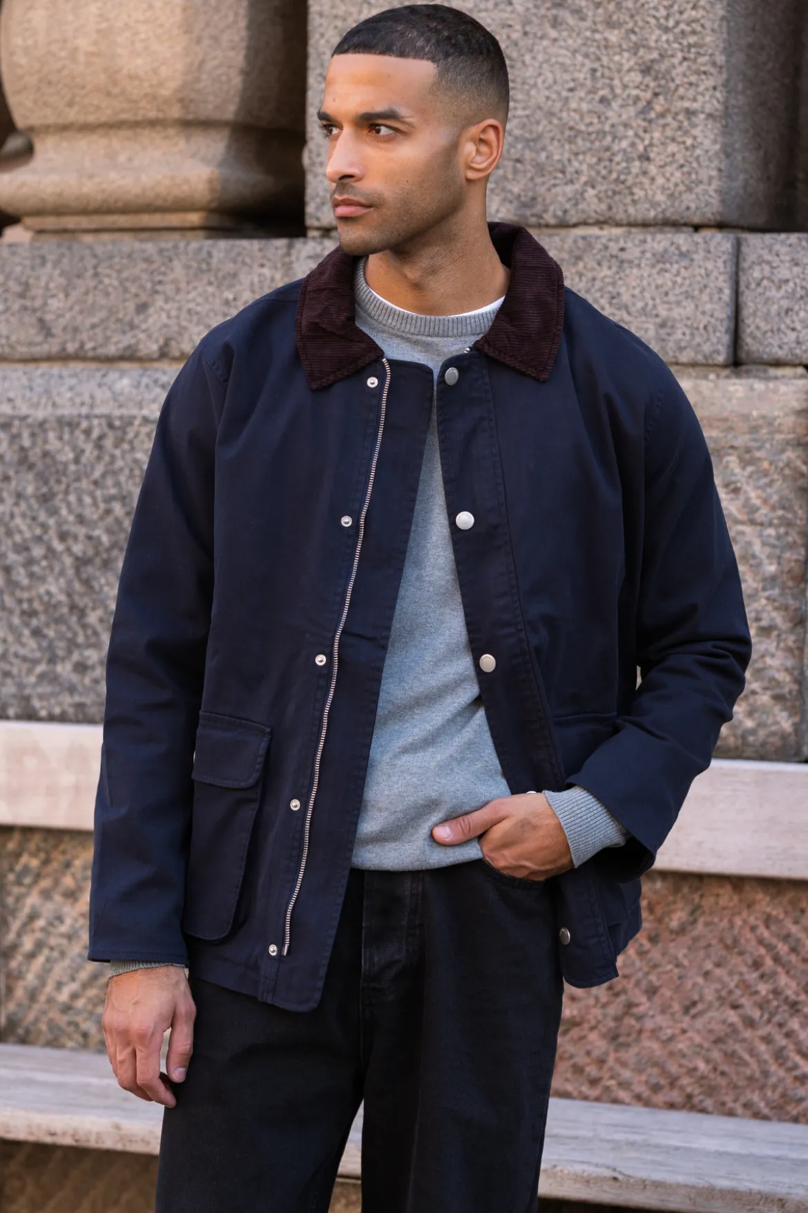 Twill Jakke - Navy
