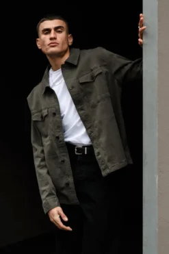 Twill Overshirt - Mørk Oliven