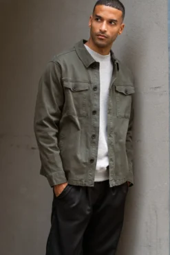 Twill Overshirt - Mørk Oliven
