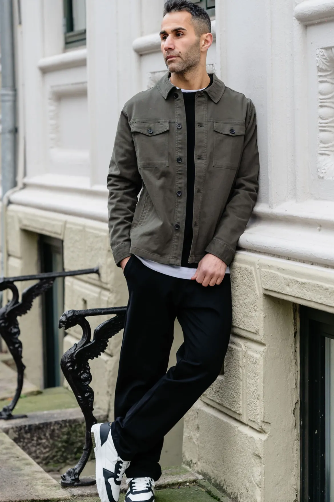 Twill Overshirt - Mørk Oliven