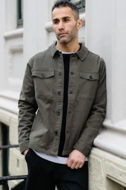 Twill Overshirt - Mørk Oliven