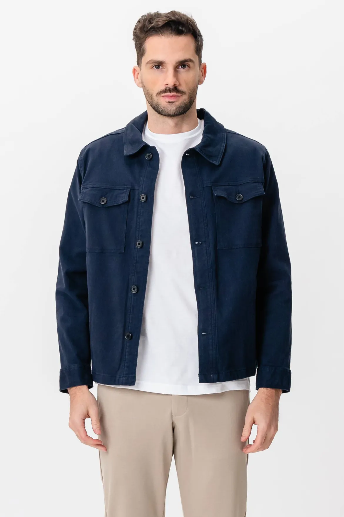 Twill Overshirt - Navy