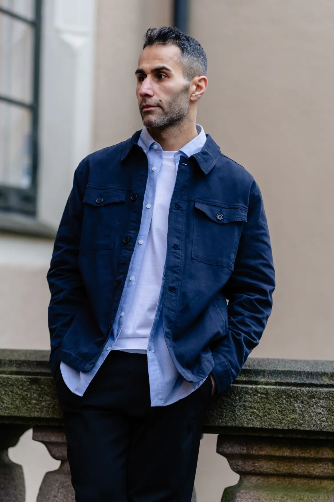 Twill Overshirt - Navy