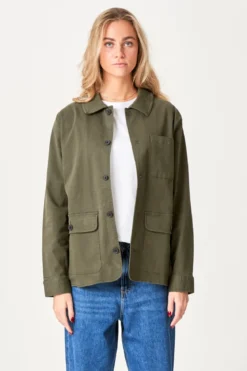 Twill Shacket - Dark Olive