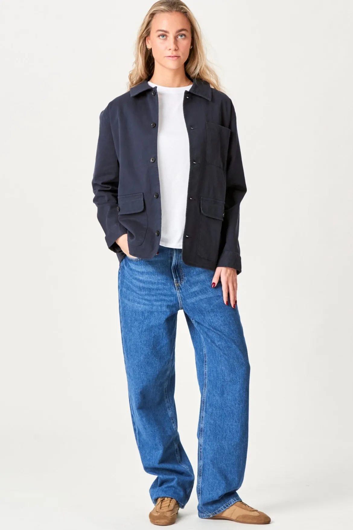 Twill Shacket - Navy