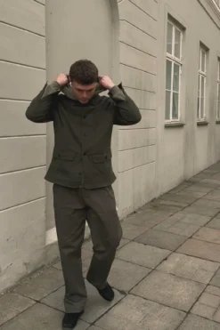 Twill Skjortejakke - Mørk Oliven