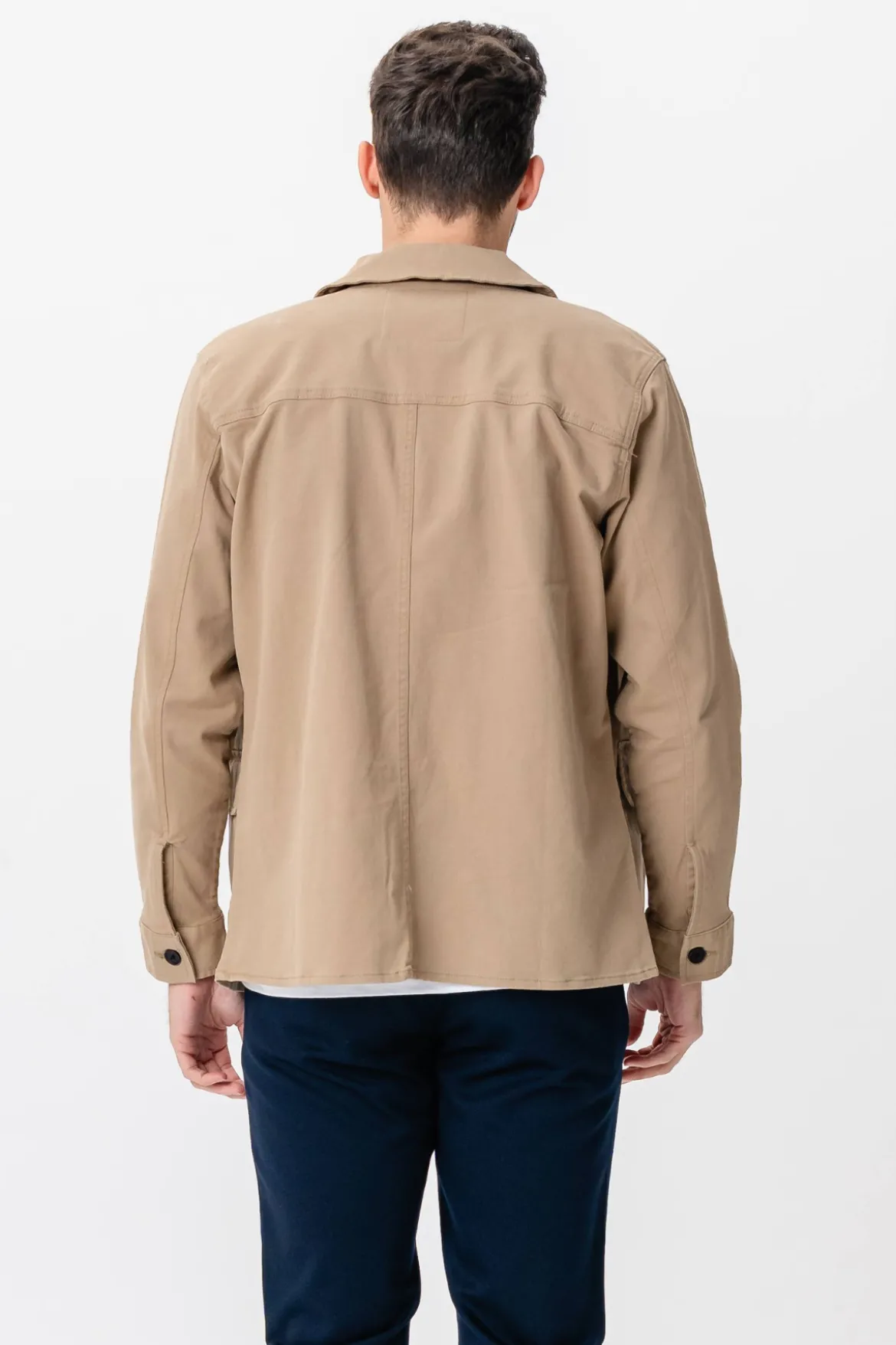 Twill Skjorte Jakke - Mørk Sand