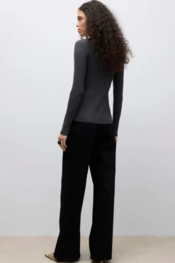 Ukino O-Neck Strik Cardigan - Mørkegrå Melange