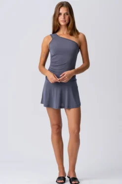 Valentina One Shoulder Dress - Grå