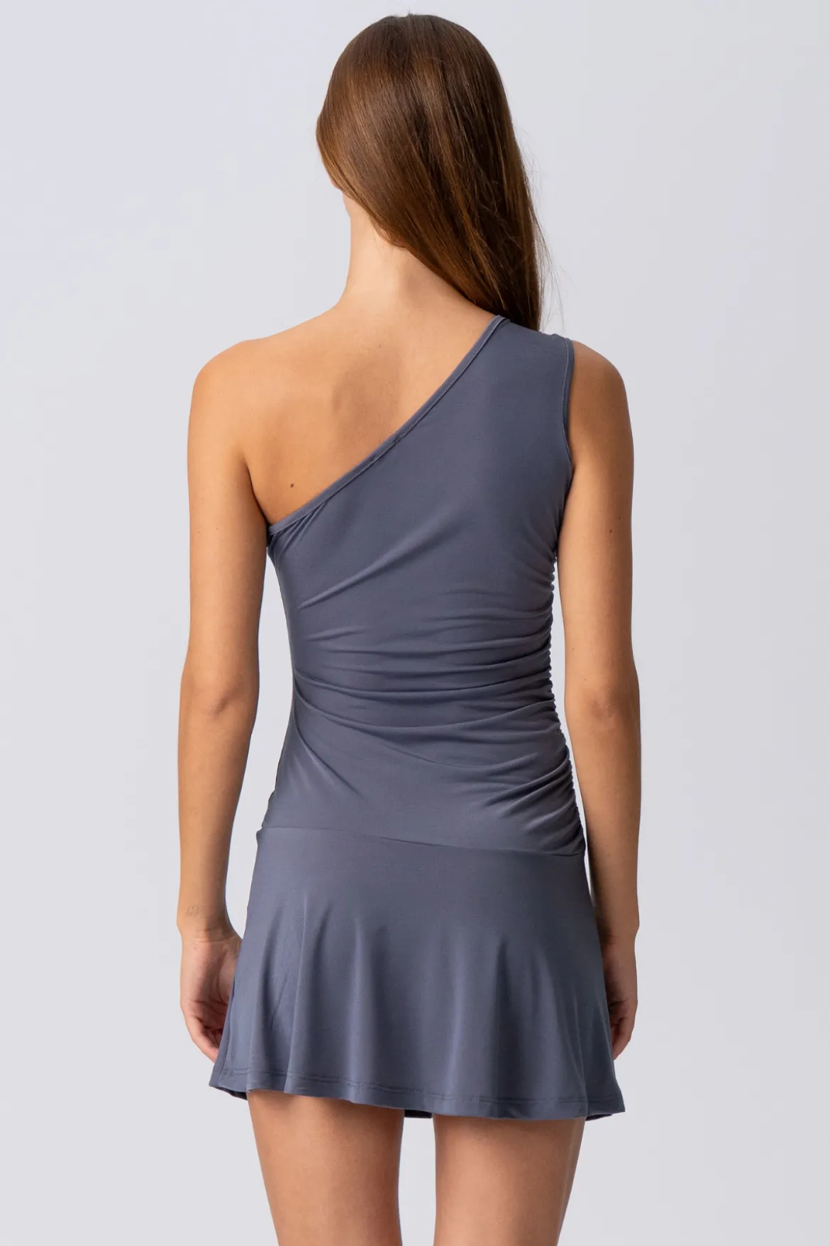 Valentina One Shoulder Dress - Grå