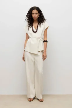 Vannah V-Neck Midi Vest - Birch