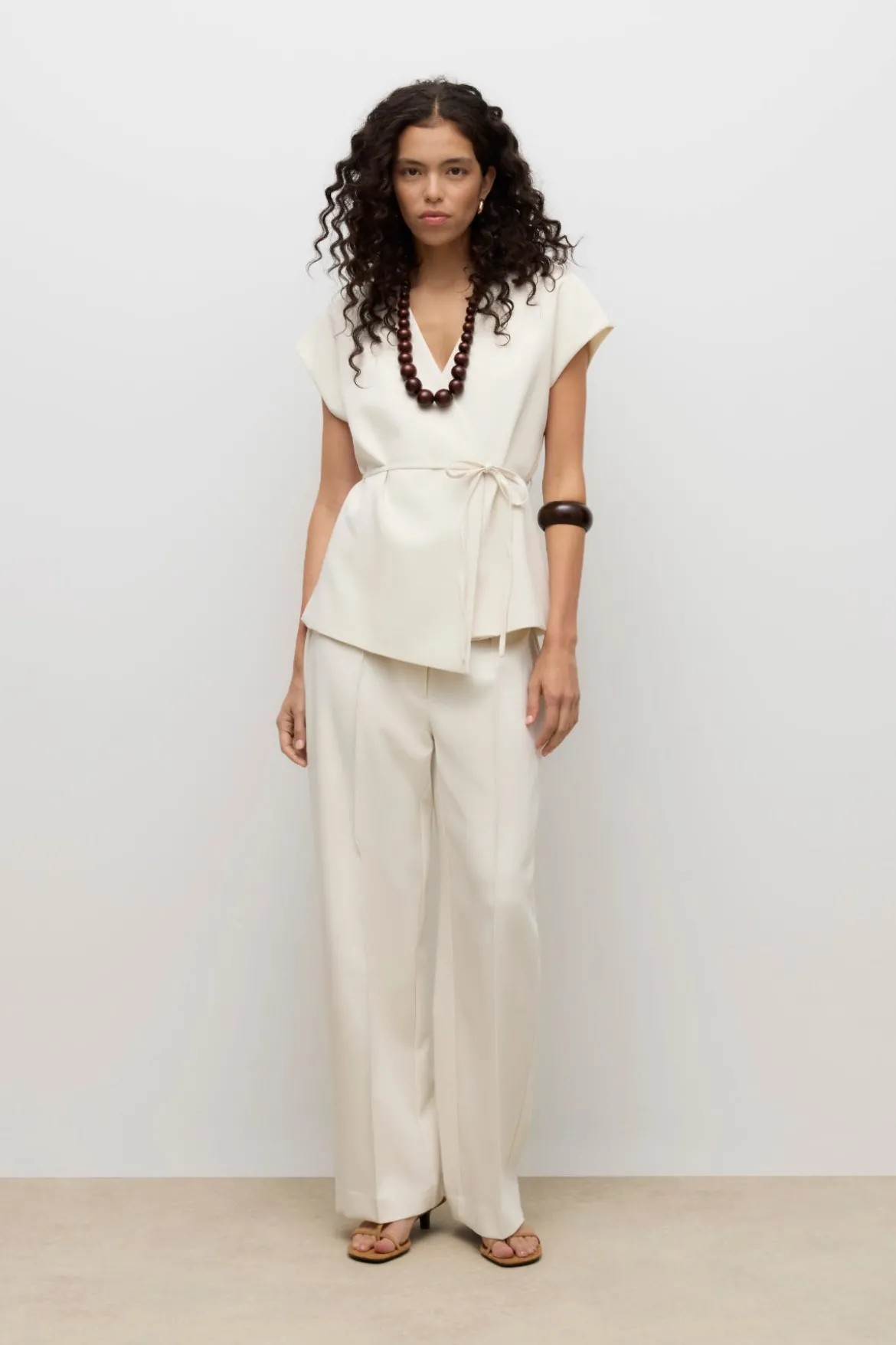 Vannah V-Neck Midi Vest - Birch