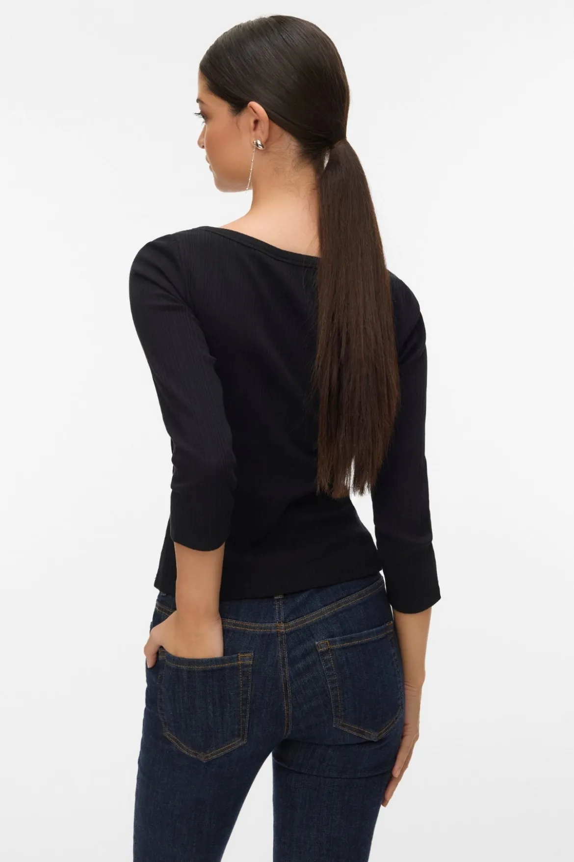 Verde Boatneck Top - Sort