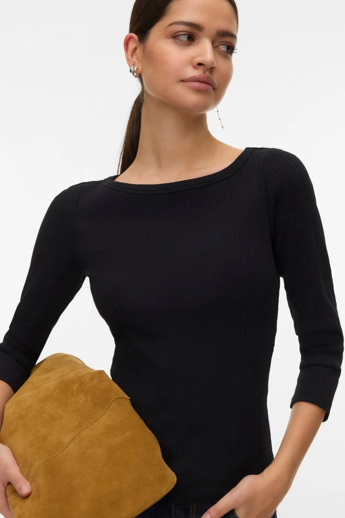 Verde Boatneck Top - Sort