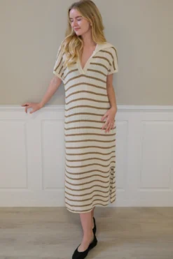 Victoria Kjole - Hvid-Beige