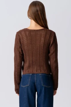 Virginia Strik Cardigan - Brun