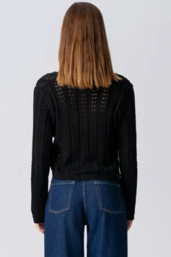 Virginia Strik Cardigan - Sort