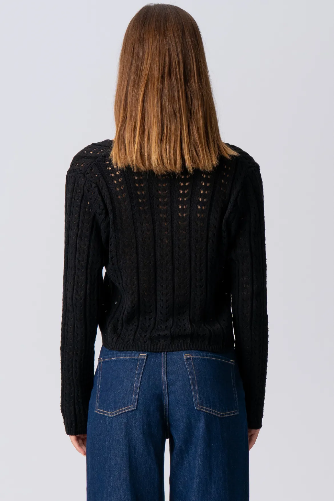 Virginia Strik Cardigan - Sort
