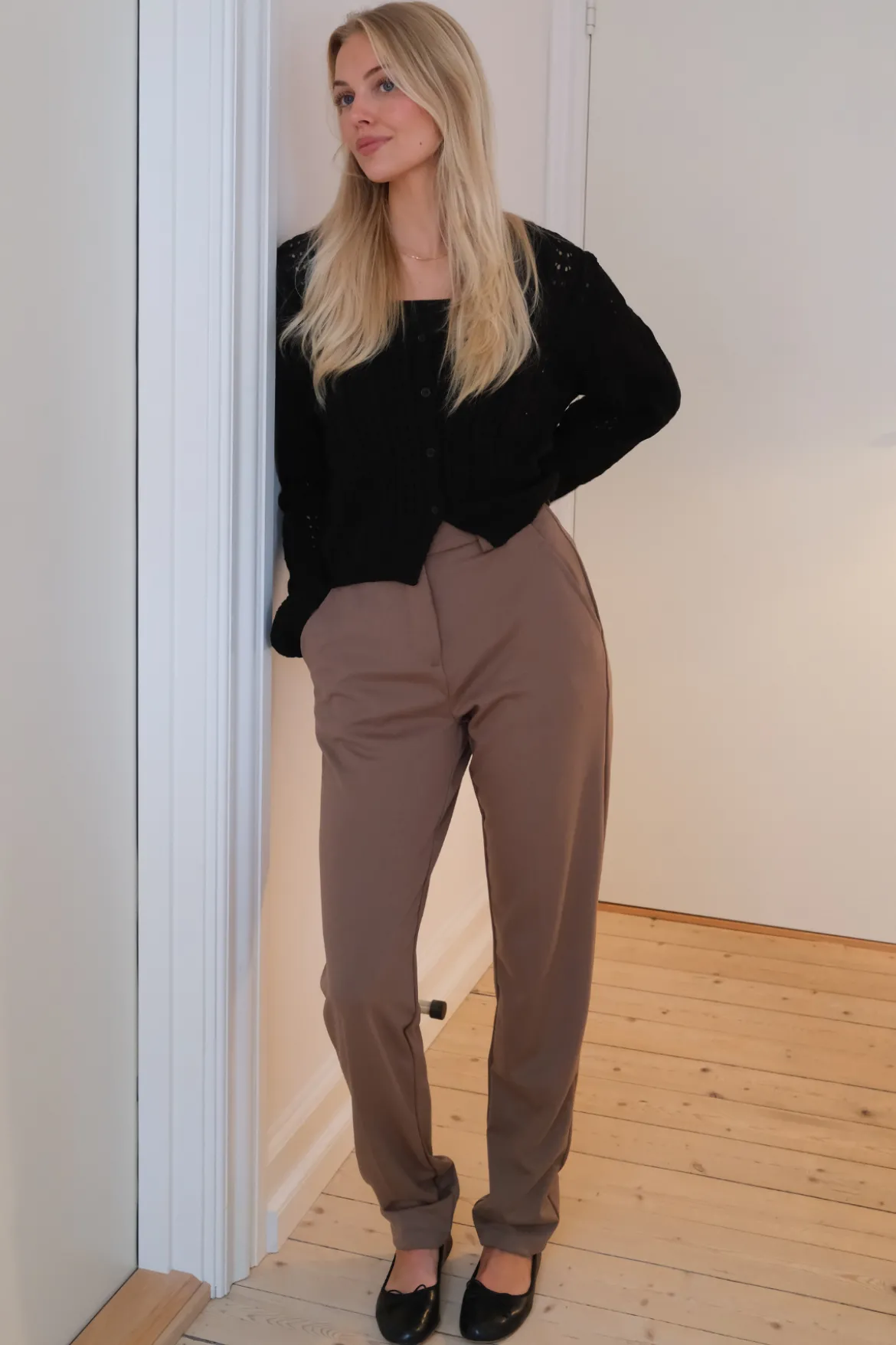 Virginia Strik Cardigan - Sort