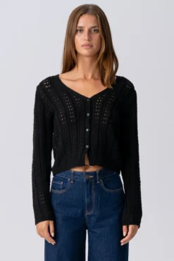 Virginia Strik Cardigan - Sort