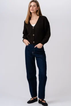 V-Neck Cardigan - Brun