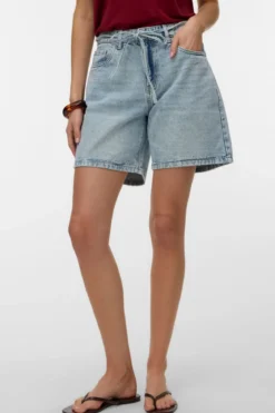 Wien Belt Shorts Mix - Light Blue Denim