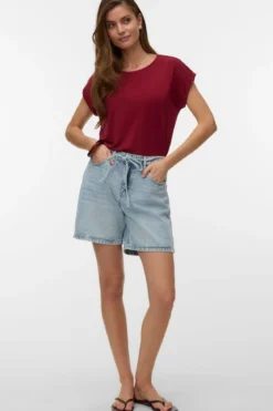 Wien Belt Shorts Mix - Light Blue Denim