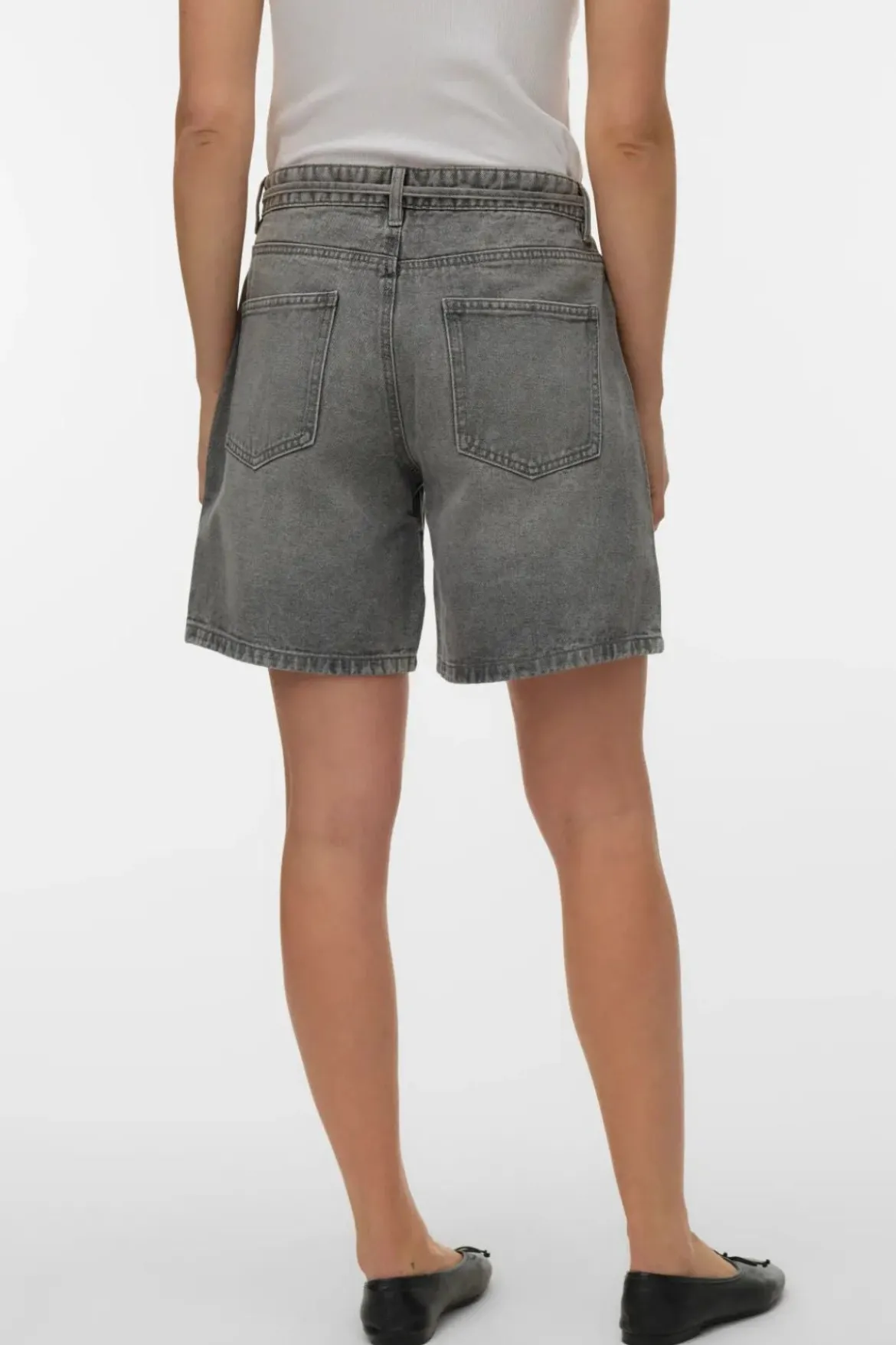 Wien Belt Shorts Mix - Light Grey Denim