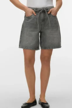 Wien Belt Shorts Mix - Light Grey Denim