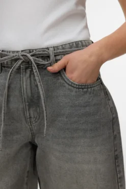 Wien Belt Shorts Mix - Light Grey Denim