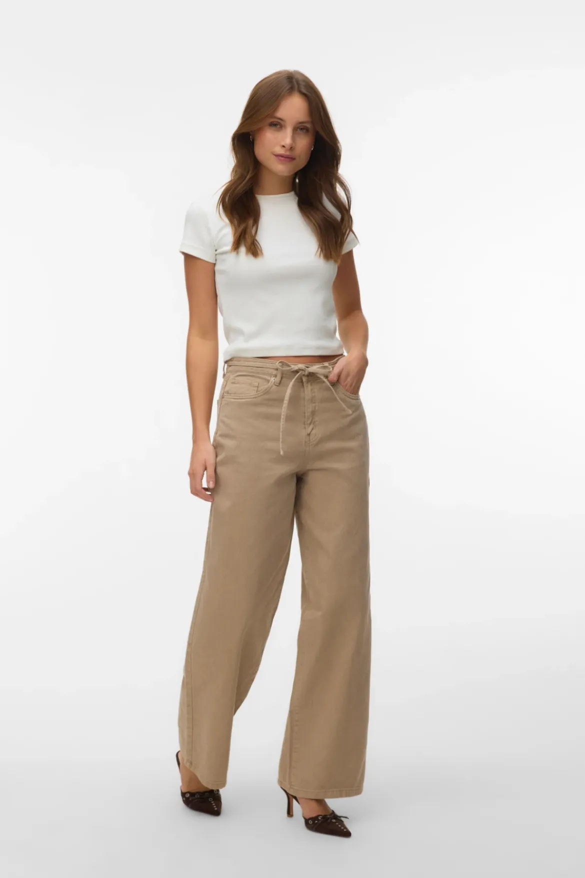 Wien Wide Belt Color Jeans - Silver Mink