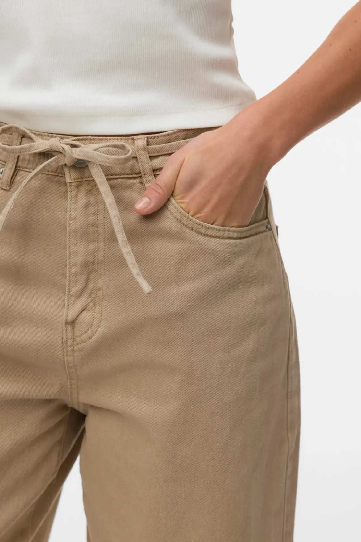 Wien Wide Belt Color Jeans - Silver Mink