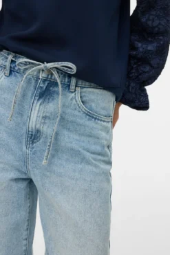 Wien Wide Belt Jeans - Light Blue Denim