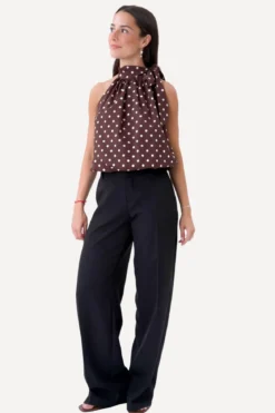 Wilma Top - Brun/Hvid