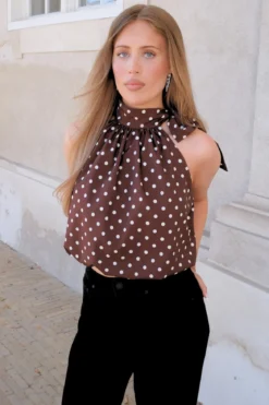 Wilma Top - Brun/Hvid