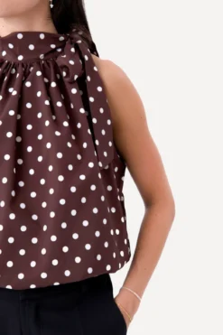 Wilma Top - Brun/Hvid