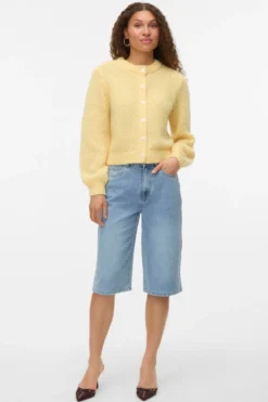 Wilo O-Neck Cardigan - Pale Banana