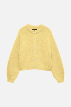Wilo O-Neck Cardigan - Pale Banana