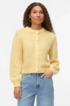 Wilo O-Neck Cardigan - Pale Banana