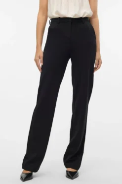 Zamira Slim Straight Pants - Sort