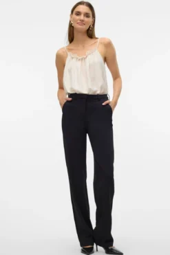 Zamira Slim Straight Pants - Sort