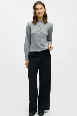 Zari Strik Cardigan - Medium Grey Melange