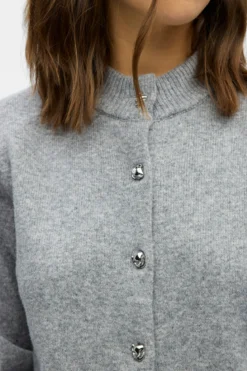 Zari Strik Cardigan - Medium Grey Melange