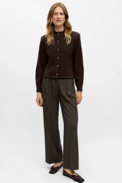 Zari Strik Cardigan - Seal Brown Melange