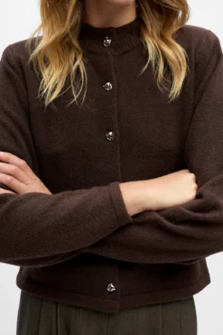 Zari Strik Cardigan - Seal Brown Melange